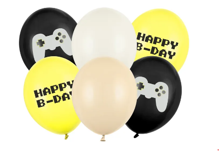 Obrázek Latexové balonky Game - Happy B-Day 30 cm - 6 ks