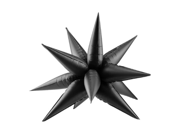 Dekorační Hvězda 3D - černá 95 cm