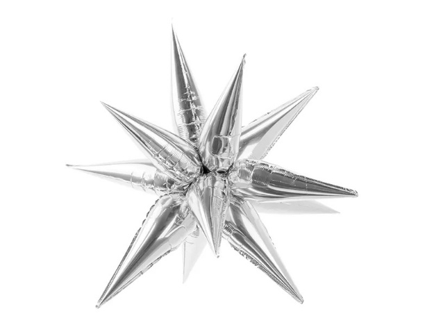 Obrázok z Dekoračná Hviezda 3D - strieborná 95 cm