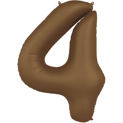 Levně Foliová číslice - saténově hnědá 4 - 86 cm