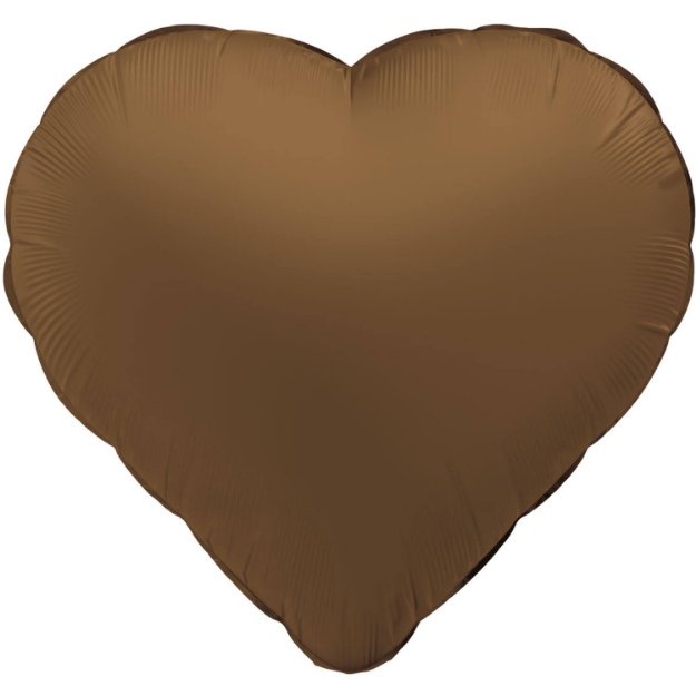 Obrázok z Fóliový balónik srdce - čokoládovo hnedá 45 cm