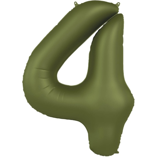 Levně Foliová číslice - saténově olivová 4 - 86 cm