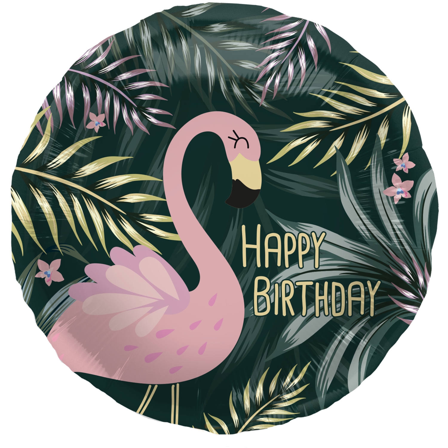 Foliový balonek Happy Birthday - flamingo 45 cm