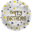 Picture of Foliový balonek Happy Birthday - triangles 45 cm