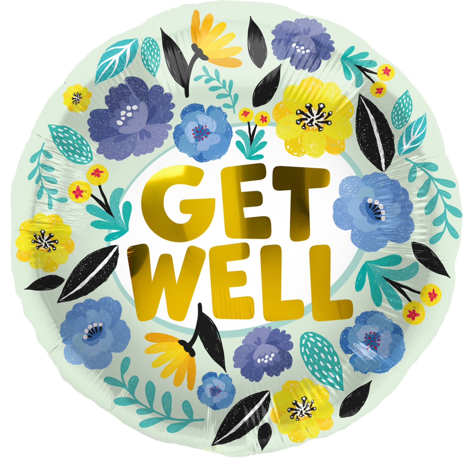 Foliový balonek květiny - Get well 45 cm