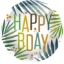 Obrázok z Fóliový balónik Happy Birthday - palmové listy 45 cm