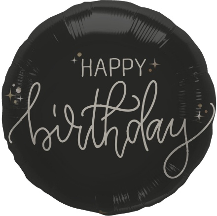 Obrázek Foliový balonek Happy Birthday - Crème Noir 45 cm