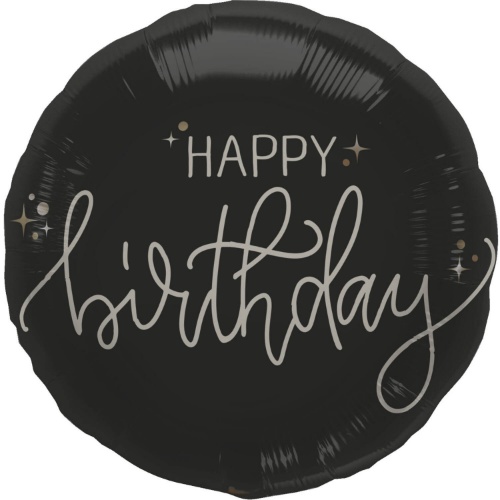 Levně Foliový balonek Happy Birthday - Crème Noir 45 cm