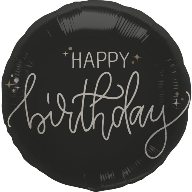 Obrázok z Fóliový balónik Happy Birthday - Crème Noir 45 cm