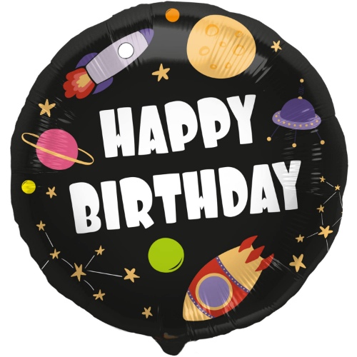 Levně Foliový balonek vesmír - Happy Birthday 45 cm - Folat