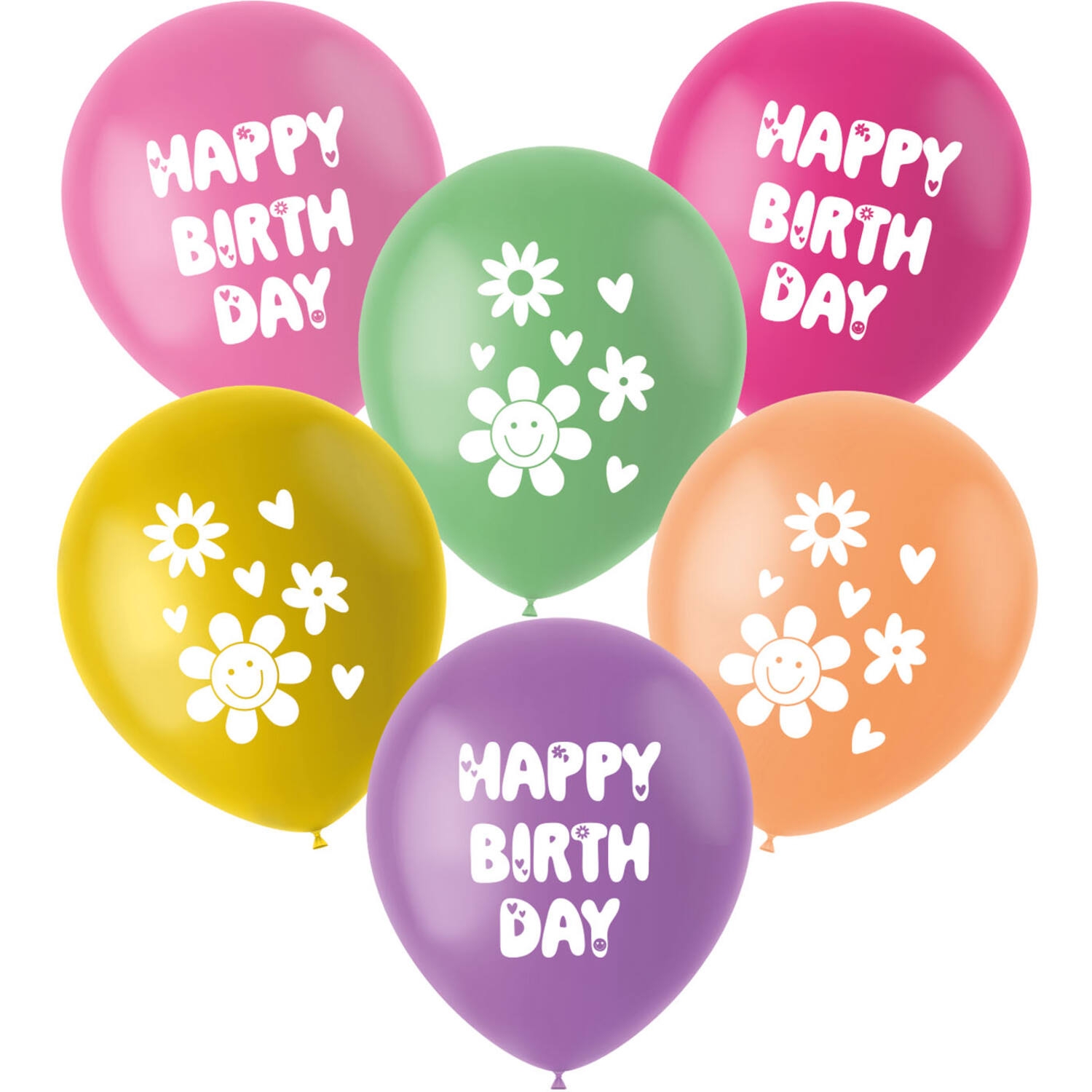 Latexové balonky Happy Birthday - Boho Girls 6 ks