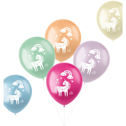 Picture of Latexové balonky jednorožec s duhou 6 ks 