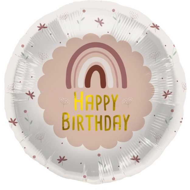 Obrázok z Fóliový balónik Happy Birthday - ružová dúha 45 cm