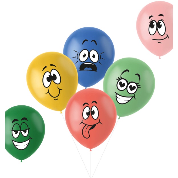 Obrázok z Latexové balóniky Funny Faces 6 ks