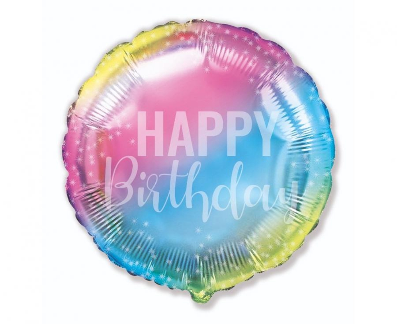 Levně Foliový balonek Happy Birthday - Duhový holografický 48 cm - nebalený