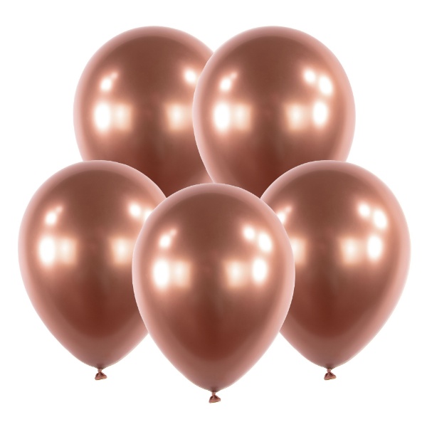 Balonkový buket Chrome, Rose gold  - 5 ks