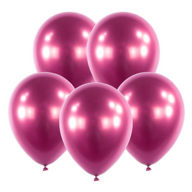Obrázok z Balóniky chrómové ružové 30 cm - 5 ks