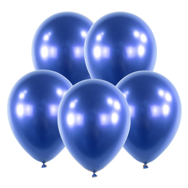 Obrázok z Balóniky chrómové modré 30 cm - 5 ks