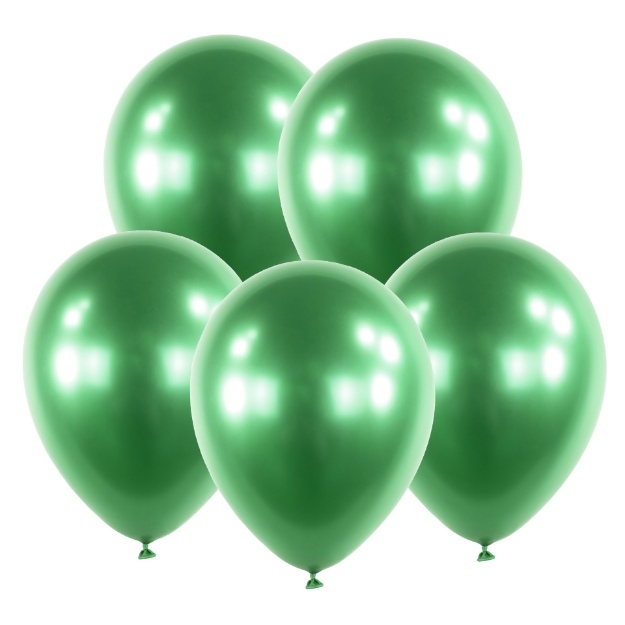 Obrázok z Balóniky chrómové zelené 30 cm - 5 ks