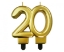 Obrázok z Sviečka narodeninová číslica 20 metalická zlatá 8 cm