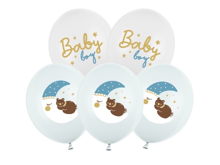 Obrázok z Latexové balóniky spiace medvedík - Baby boy 30 cm - 6 ks