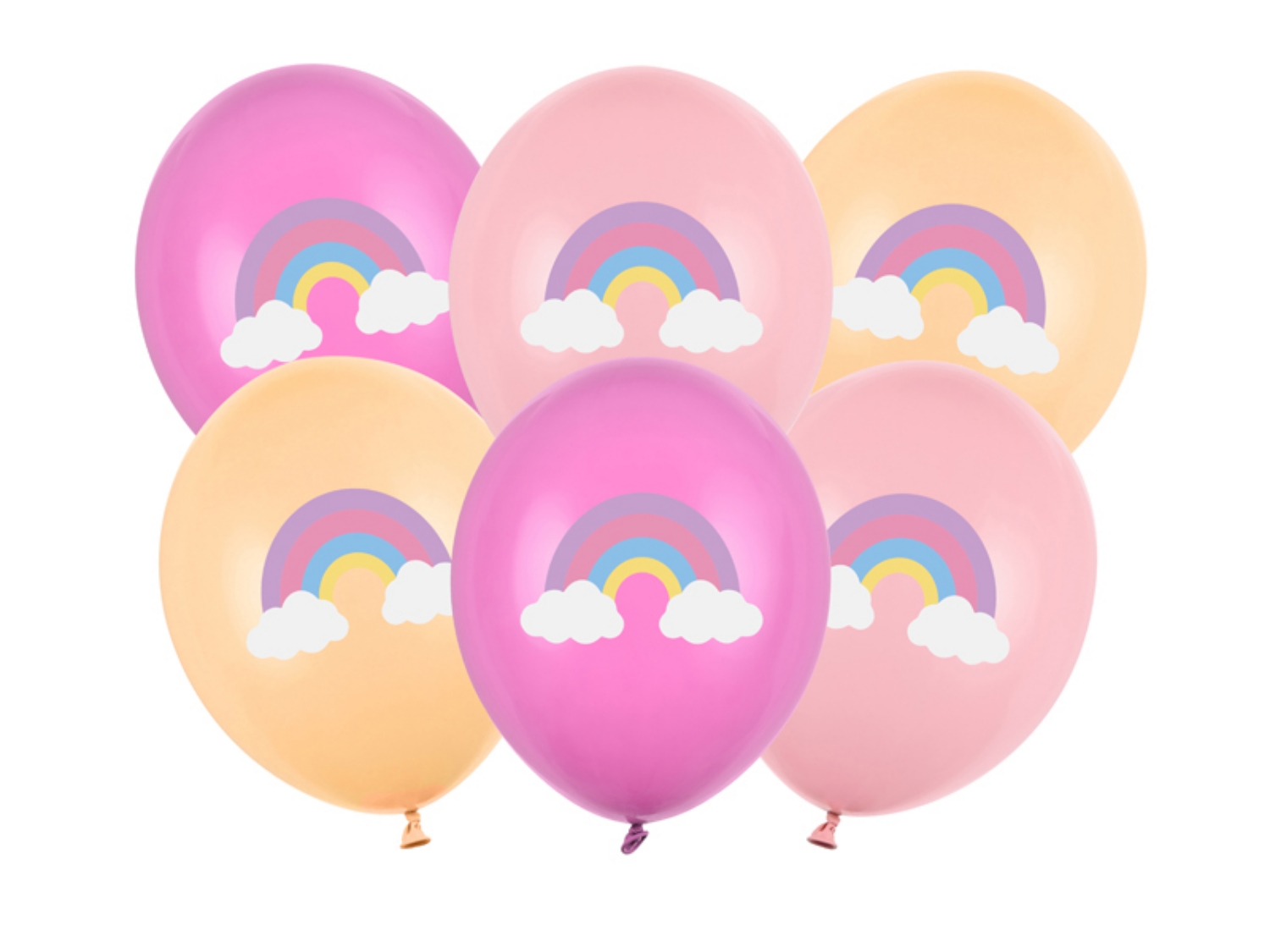 Latexové balonky duha 30 cm - 6 ks
