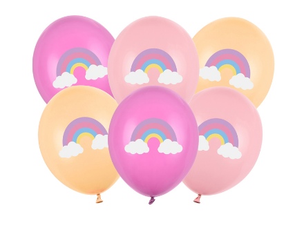 Obrázek Latexové balonky duha 30 cm - 6 ks
