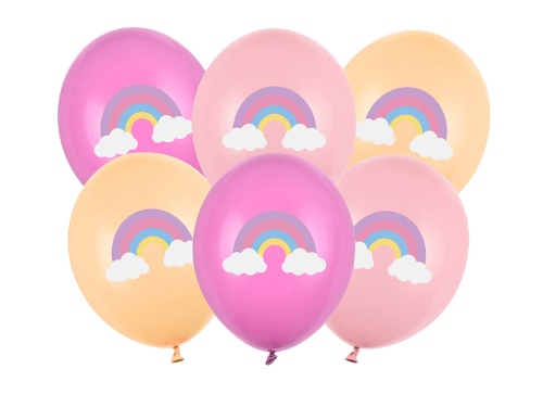 Levně Latexové balonky duha 30 cm - 6 ks