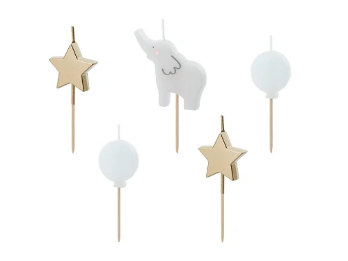 Levně Svíčky slon 5 ks, 3-5 cm
