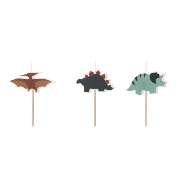 Svíčky dinosauři 3 ks, 3 cm