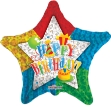 Obrázok z Fóliový balónik hviezda Happy Birthday - oslava 46 cm