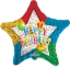 Obrázek Foliový balonek hvězda Happy Birthday - oslava 46 cm