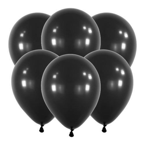 Levně Latexové balonky 30 cm - černé, 6 ks