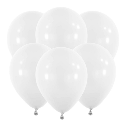 Bílé latexové balonky 30 cm, balení 6 ks