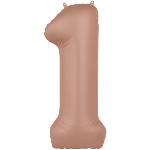 Levně Foliová číslice - saténově starorůžová 1 - 86 cm