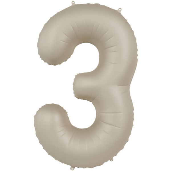 Foliová číslice - krémová latte 3 - 86 cm