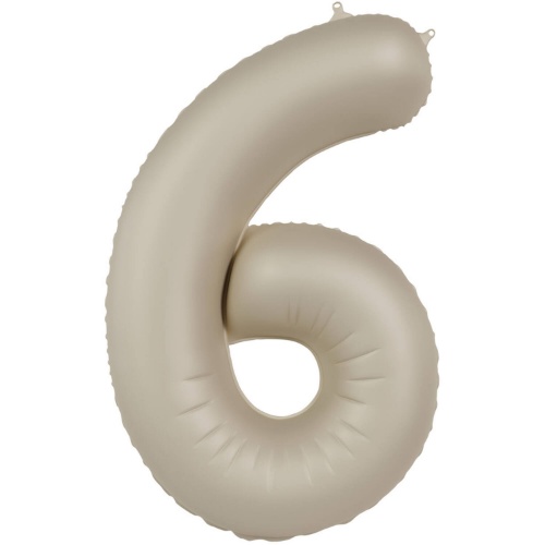 Levně Foliová číslice - krémová latte 6 - 86 cm