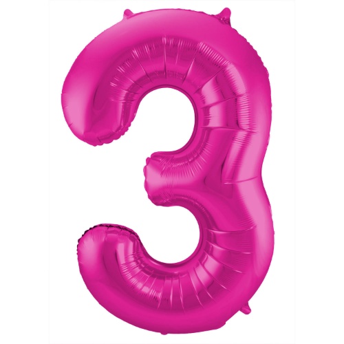 Levně Foliová číslice - magenta 3 - 86 cm