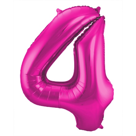 Obrázek Foliová číslice - magenta 4 - 86 cm