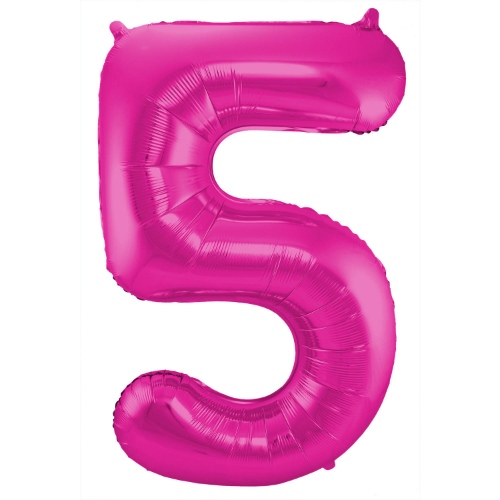 Levně Foliová číslice - magenta 5 - 86 cm