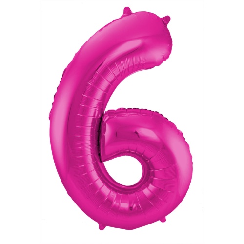 Levně Foliová číslice - magenta 6 - 86 cm