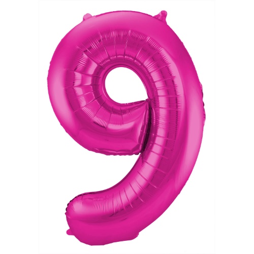 Levně Foliová číslice - magenta 9 - 86 cm