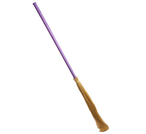 Levně Čarodějnické koště - fialové 100 cm
