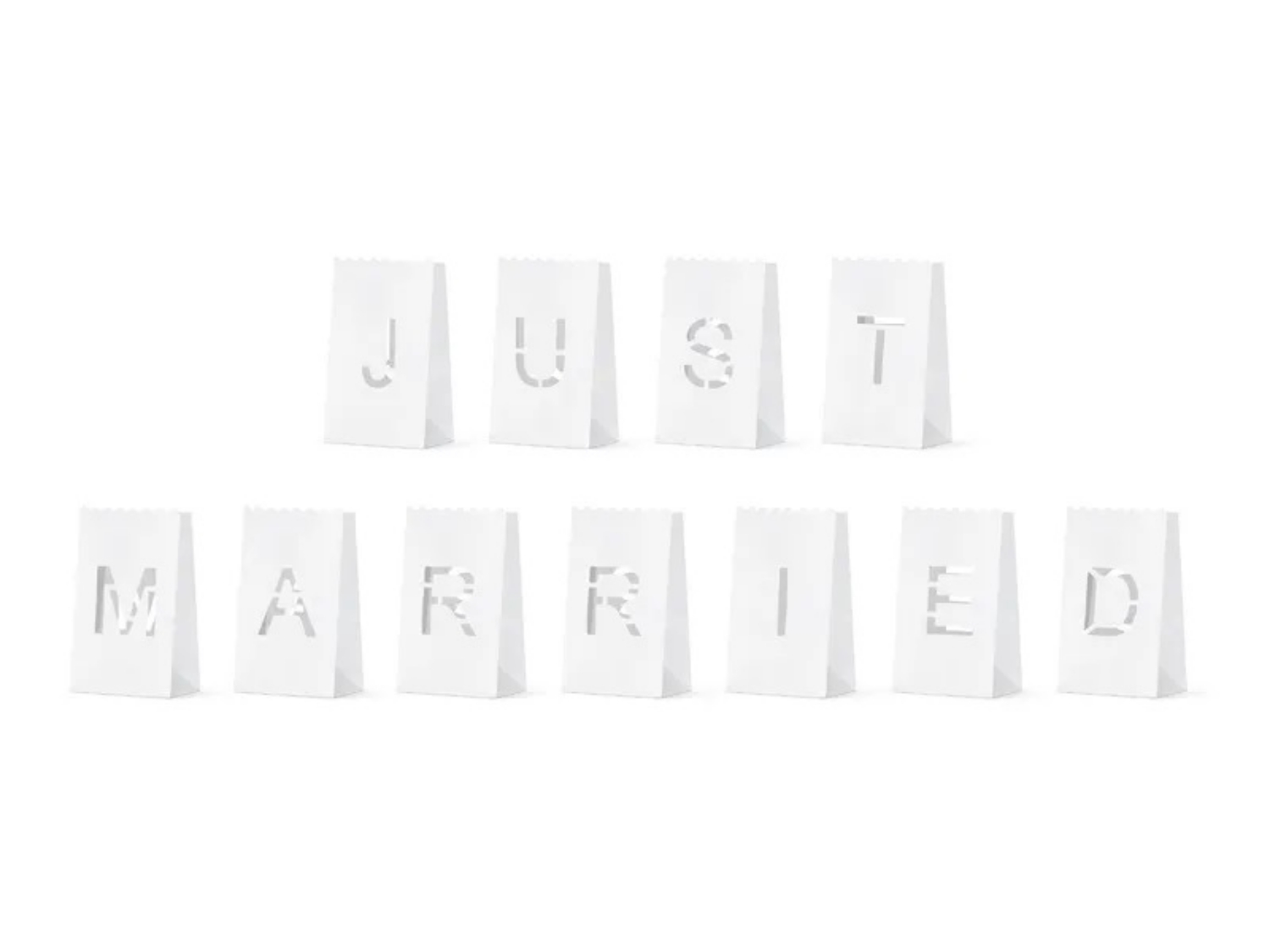 Papírové dekorační pytlíčky - Just Married