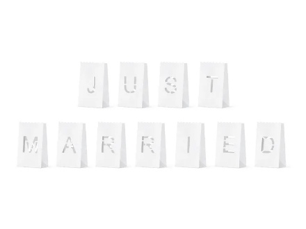 Obrázek Papírové dekorační pytlíčky - Just Married 