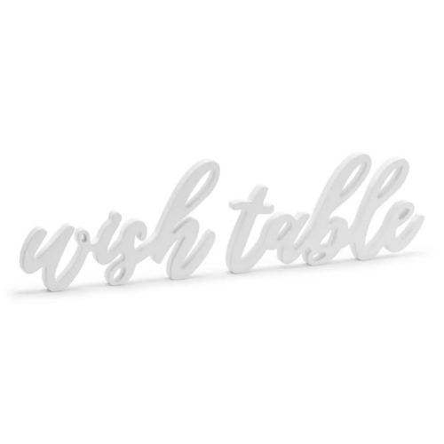 Dekorácia drevená Wish Table - biela 40 x 10 cm