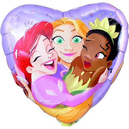 Obrázek Foliový balonek srdce Disney Princess 45 cm, nebalený