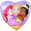 Obrázok z Srdcovitý fóliový balónik Disney Princess 45 cm, neprebaliťovaný