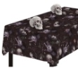 Obrázek Halloweenský ubrus černý s lebkami - 173 x 274 cm - Fiestas Guirca