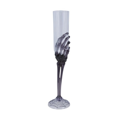 Levně Plastová šampuska Halloween - Black Skeleton 25 cm